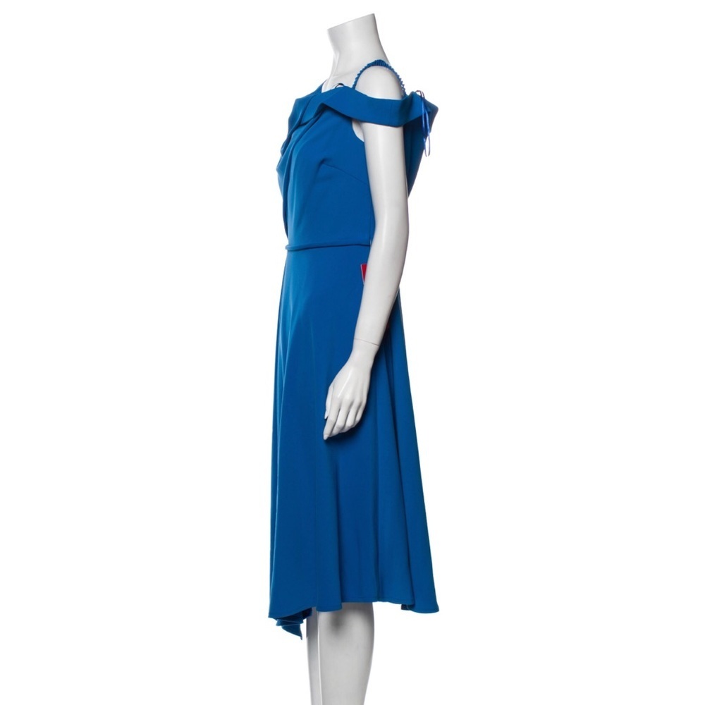 NWT $375 Carmen Marc Valvo Bateau Neckline Midi Dress - Size 8 - Picture 6 of 9